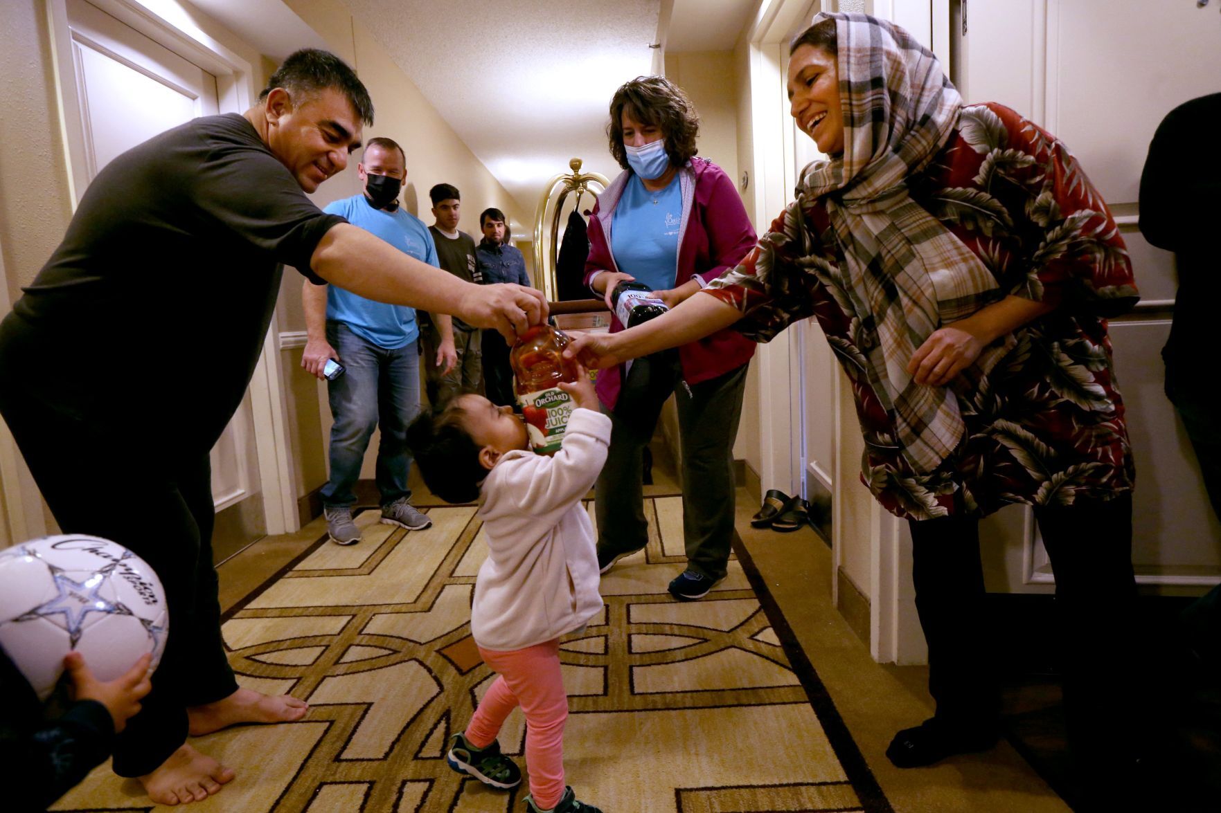 Afghan refugees stay at Hollywood Casino & Hotel waiting for apartments